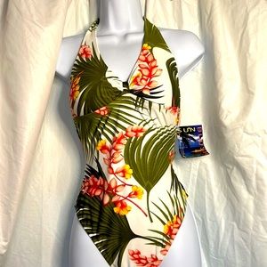Sunblush Halter Size 10 Tropical Swimsuit-NWT